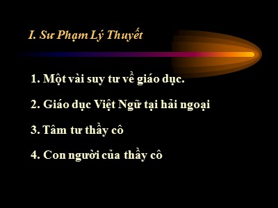 Bài giảng Sư phạm lý thuyết