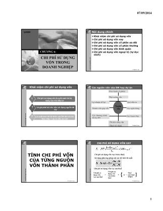 Bài giảng Tài chính doanh nghiệp - Chương 6: Chi phí sử dụng vốn trong doanh nghiệp