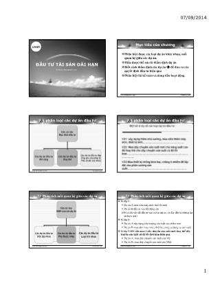 Bài giảng Tài chính doanh nghiệp - Chương 7: Đầu tư tài sản dài hạn