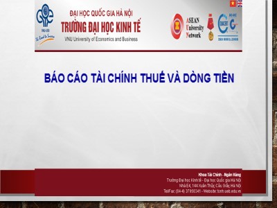 Bài giảng Tài chính doanh nghiệp I - Chương 2: Báo cáo tài chính thuế và dòng tiền