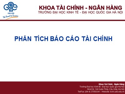 Bài giảng Tài chính doanh nghiệp I - Chương 3: Phân tích Báo cáo tài chính