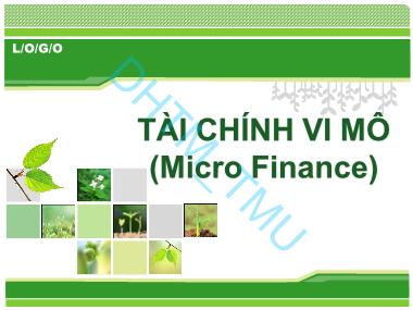 Bài giảng Tài chính vi mô - Chương 2: Các tổ chức tài chính vi mô