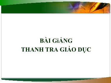 Bài giảng Thanh tra giáo dục (Bản đẹp)