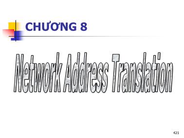 Bài giảng Thiết bị mạng - Chương 8: Network Address Translation - Tô Nguyễn Nhật Quang