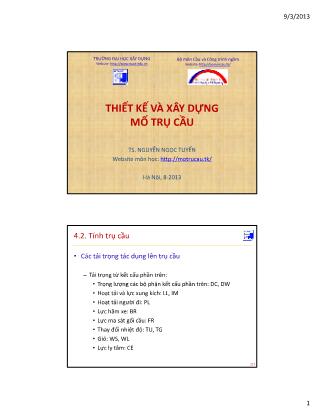 Bài giảng Thiết kế và xây dựng mố trụ cầu - Phần 6 - Nguyễn Ngọc Tuyển