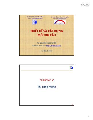 Bài giảng Thiết kế và xây dựng mố trụ cầu - Phần 8 - Nguyễn Ngọc Tuyển