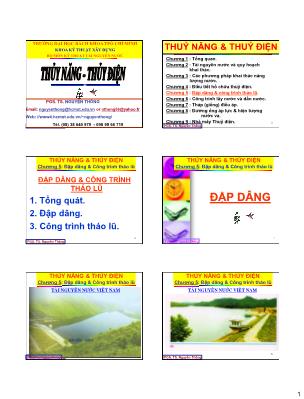 Bài giảng Thủy năng - Điện năng - Chương 5: Đập dâng và công trình tháo lũ - Nguyễn Thống