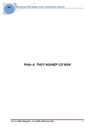 Bài giảng Thủy nghiệp cơ bản và thông hiệu hàng hải