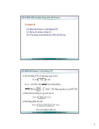 Bài giảng Tín hiệu và hệ thống - Chương 4: Biểu diễn tín hiệu dùng biến đổi Fourier (Phần 2) - Trần Quang Việt