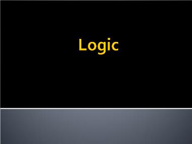Bài giảng Toán tin - Chương 3: Logic