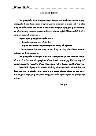 Bài giảng Trắc địa (Bản mới nhất)