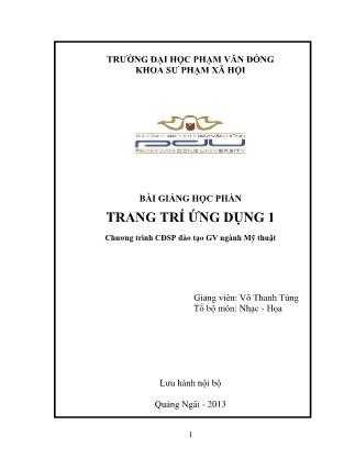 Bài giảng Trang trí ứng dụng 1