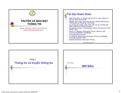 Bài giảng Truyền và bảo mật thông tin