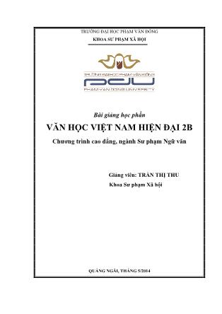 Bài giảng Văn học Việt Nam hiện đại 2B