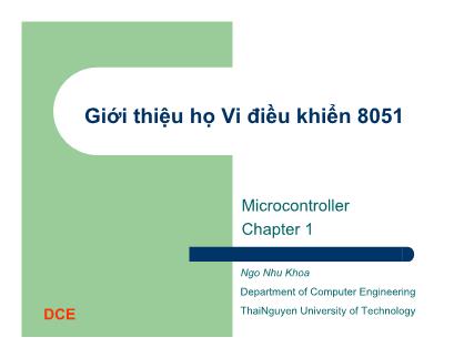 Bài giảng Vi điều khiển 8051 - Chương 1: Giới thiệu họ Vi điều khiển 8051