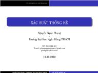 Bài giảng Xác suất thống kê - Bài 7: Các phân phối xác suất thông dụng - Nguyễn Ngọc Phụng