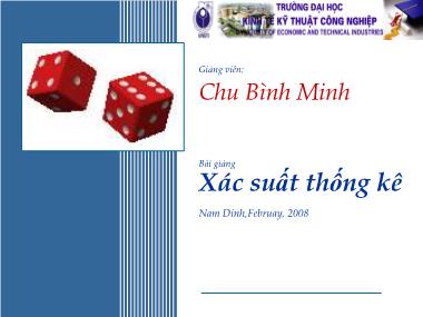 Bài giảng Xác suất thống kê - Chương 5: Lý thuyết ước lượng - Chu Bình Minh