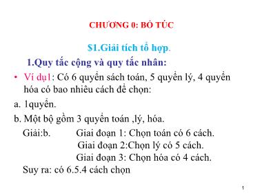 Bài giảng Xác suất thống kê - Chương mở đầu: Bổ túc