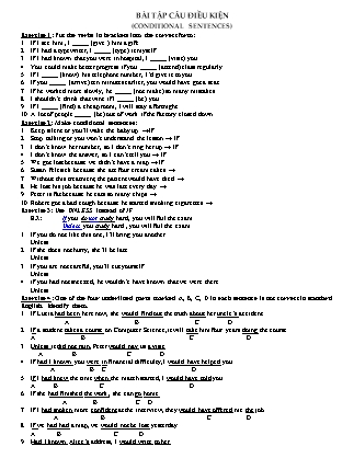 Bài tập Câu điều kiện (Conditional sentences)