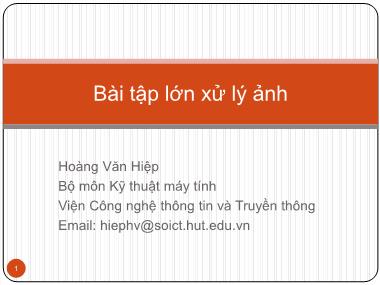 Bài tập lớn xử lý ảnh - Hoàng Văn Hiệp