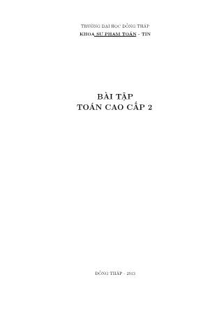 Bài tập Toán cao cấp 2