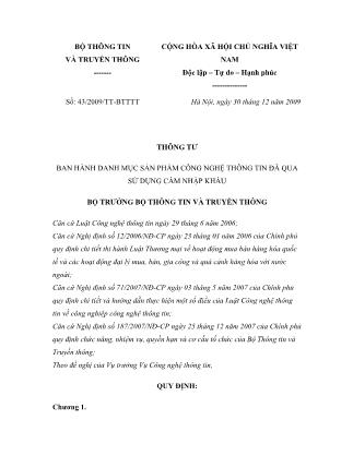 Ban hành danh mục sản phẩm công nghệ thông tin đã qua sử dụng cấm nhập khẩu