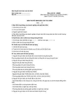 Bản thuyết minh Báo cáo tài chính