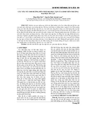 Các yếu tố ảnh hưởng đến thái độ học tập của sinh viên trường Đại học Đà Lạt
