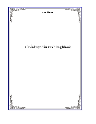 Chiến lược đầu tư chứng khoán