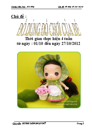 Chủ đề Đồ dùng đồ chơi của bé - Huỳnh Đặng Ngọc Nữ