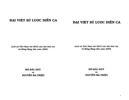 Đại Việt sử lược diễn ca (Phần 1)