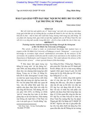 Đào tạo giáo viên dạy học nội dung biểu đồ tổ chức tại trường sư phạm