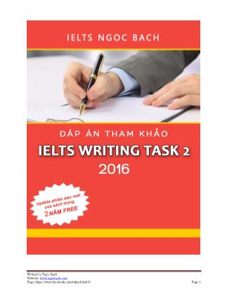 Đáp án tham khảo IELTS Writing task 2