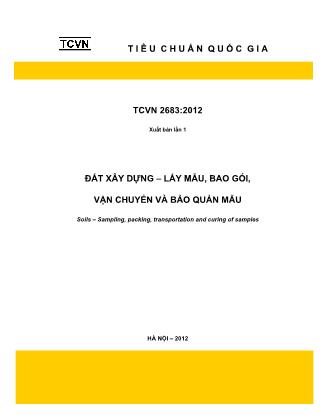 Đất xây dựng - Lấy mẫu, bao gói vận chuyển và bảo quản mẫu