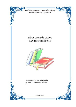 Đề cương bài giảng Văn học thiếu nhi