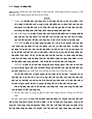 Đề cương môn Kinh tế chính trị Mác - Lênin