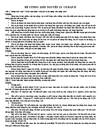 Đề cương môn Những nguyên lý cơ bản của chủ nghĩa Mác - Lênin II