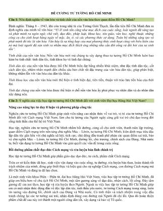 Đề cương môn Tư tưởng hồ chí minh (Bản đầy đủ)