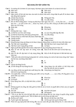 Đề cương môn Tư tưởng Hồ Chí Minh