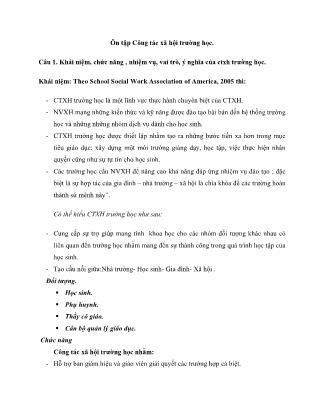 Đề cương ôn tập Công tác xã hội trường học