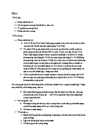 Đề cương ôn tập môn Đường lối cách mạng của Đảng cộng sản Việt Nam