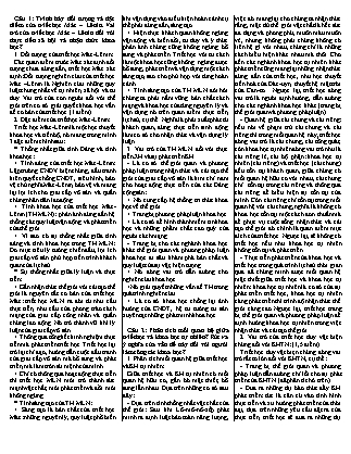 Đề cương ôn tập môn Triết học Mác - Lênin