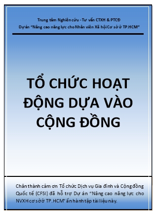 Đề cương Tổ chức hoạt động dựa vào cộng đồng