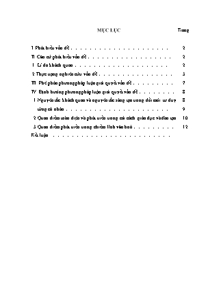 Đề tài Năng lực tư duy sáng tạo của học sinh, sinh viên Việt Nam hiện nay