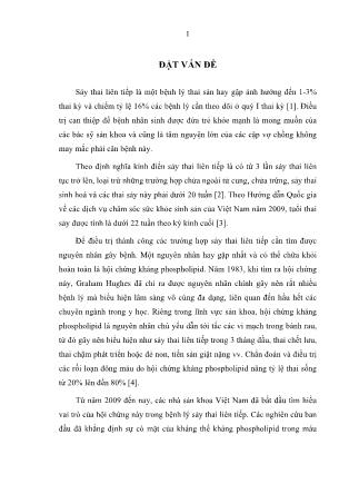 Đề tài Nghiên cứu hội chứng kháng phospholipid ở thai phụ có tiền sử sảy thai liên tiếp đến 12 tuần