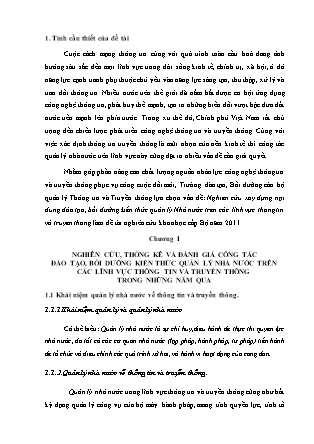 Đề tài Nghiên cứu xây dựng nội dung đào tạo, bồi dưỡng kiến thức quản lý Nhà nước trên các lĩnh vực thông tin và truyền thông
