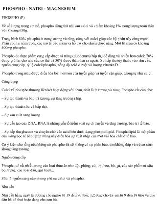 Dinh dưỡng và thực phẩm (Phần 2)