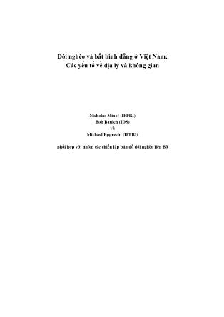 Đói nghèo và bất bình đẳng ở Việt Nam: Các yếu tố về địa lý và không gian