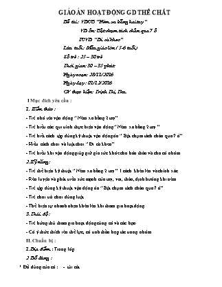 Giáo án Hoạt động giáo dục thể chất Lớp Mẫu giáo lớn - Trịnh Thị Thu