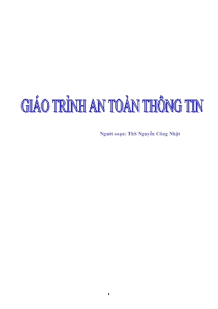 Giáo trình An toàn thông tin - Nguyễn Công Nhật